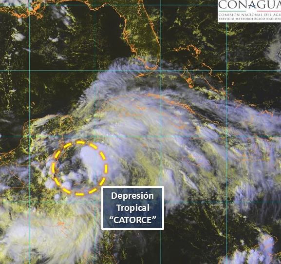 Campeche activa Alerta Azul por depresión tropical 14