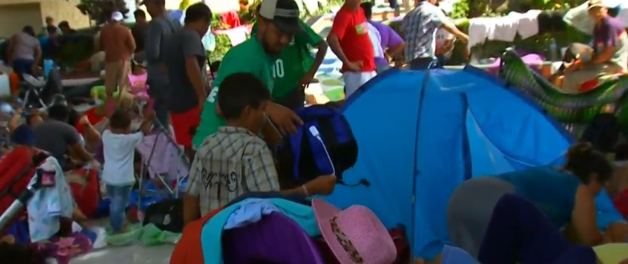Caravana de migrantes llega a Pijijiapan, Chiapas