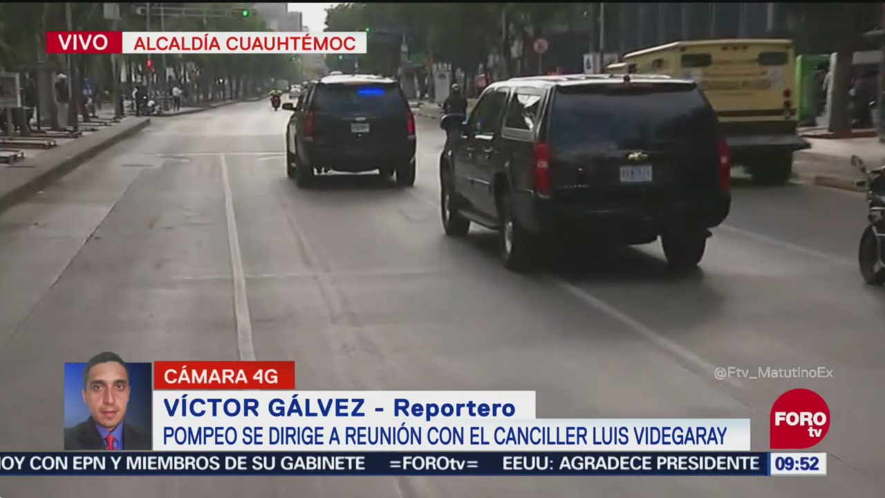 Caravana de Mike Pompeo atraviesa Paseo de la Reforma