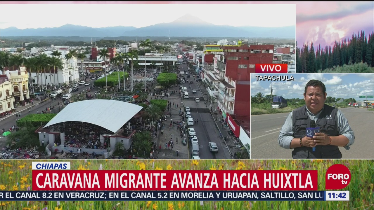 Caravana migrante avanza hacia Huixtla desde Tapachula