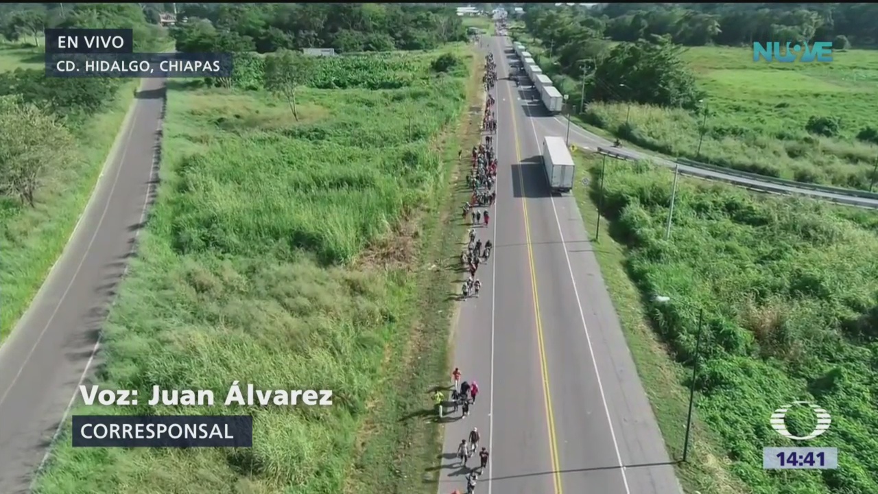 Caravana migrante avanza hacia Tapachula
