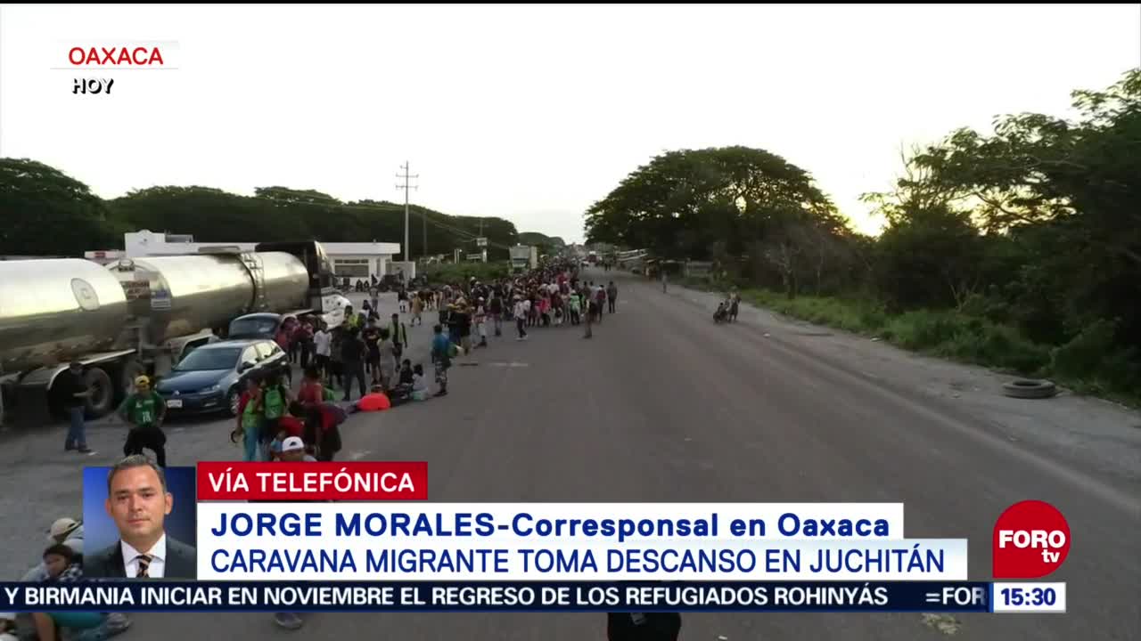Caravana Migrante llega a Juchitán, Oaxaca