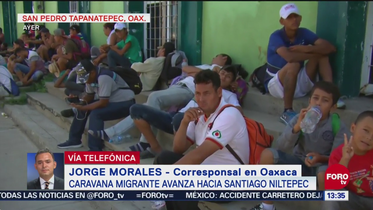 Caravana migrante llega a San Pedro Tapanatepec