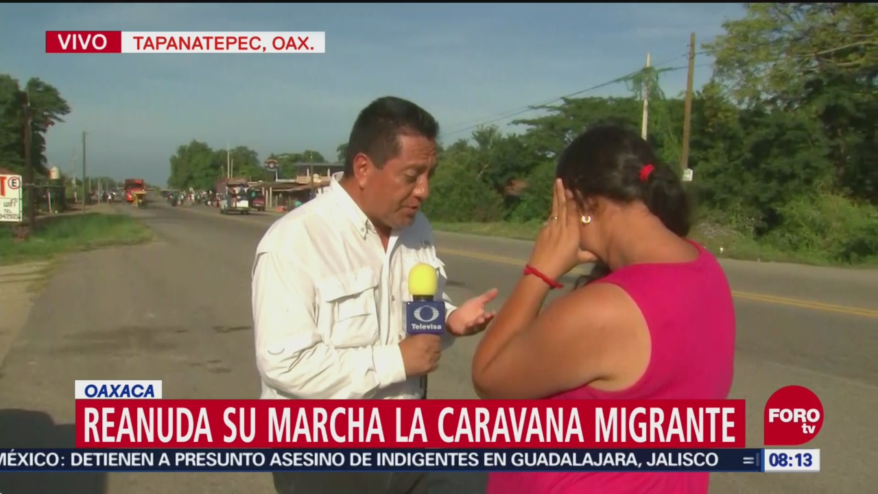Caravana migrante reanuda su paso por Oaxaca