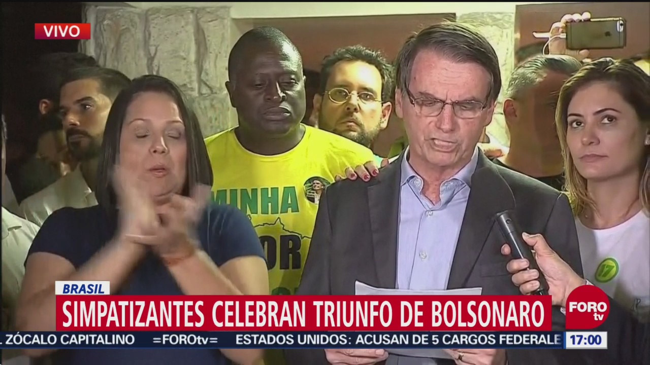 Celebran en Brasil triunfo de Bolsonaro