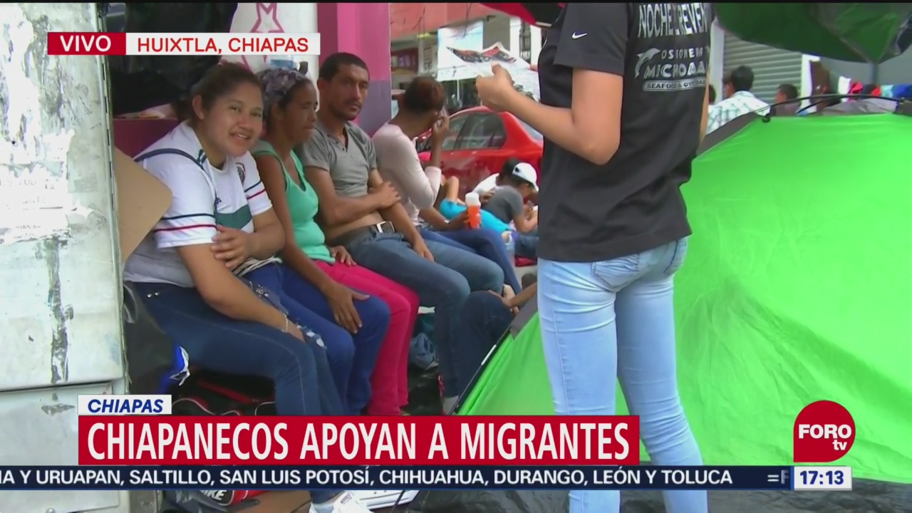 Chiapanecos apoyan la caravana de migrantes