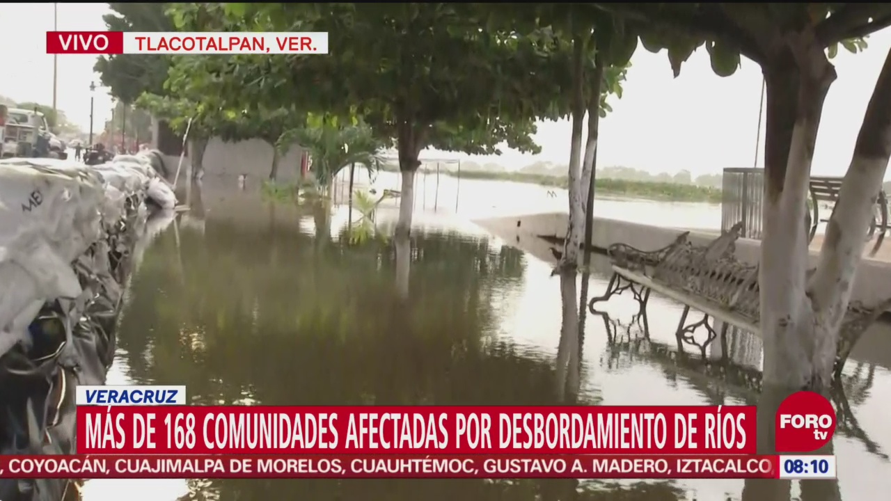 Comunidades por desbordamiento de ríos en Veracruz