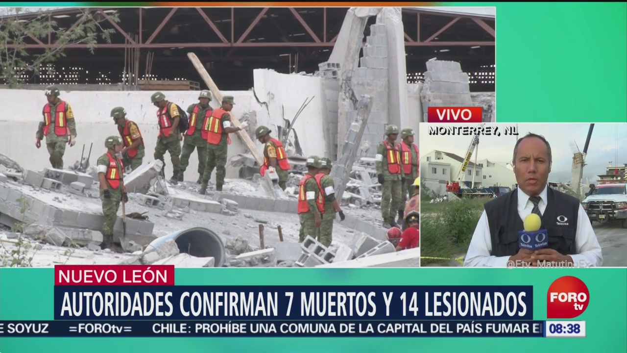 Confirman 7 muertos y 14 heridos por derrumbe en Monterrey
