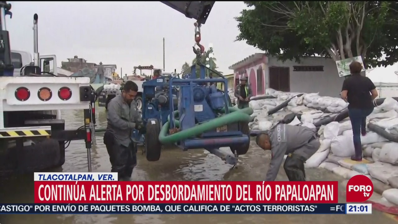 Continúa Alerta Desbordamiento Río Papaloapan Veracruz