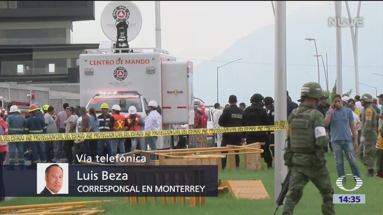 Continúa búsqueda de persona tras derrumbe en Monterrey