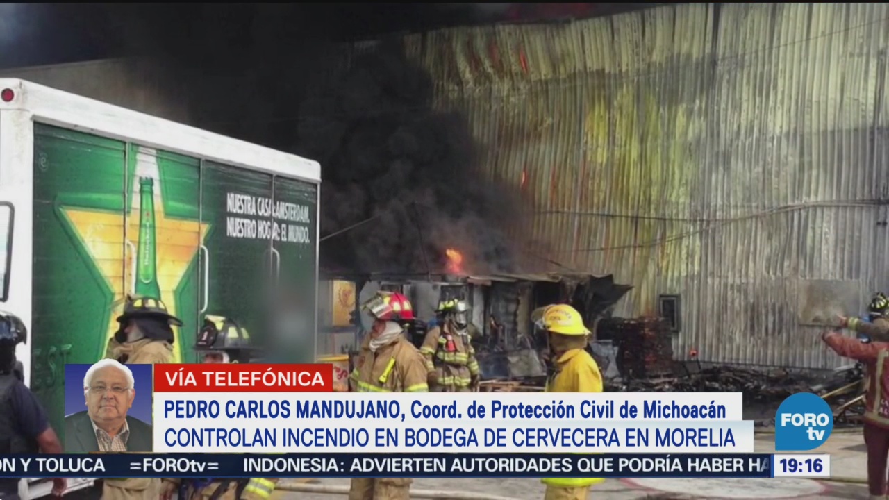 Controlan Incendio Bodega Cervecera Morelia, Michoacán