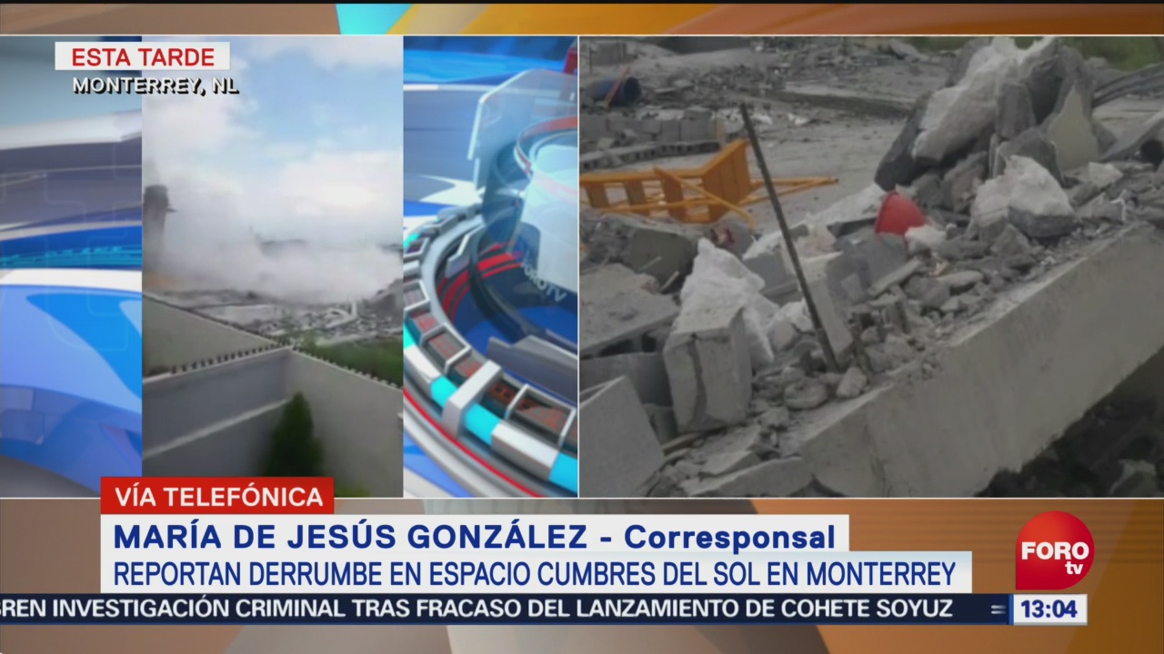 Cuerpos de emergencia atienden derrumbe de barda en Monterrey