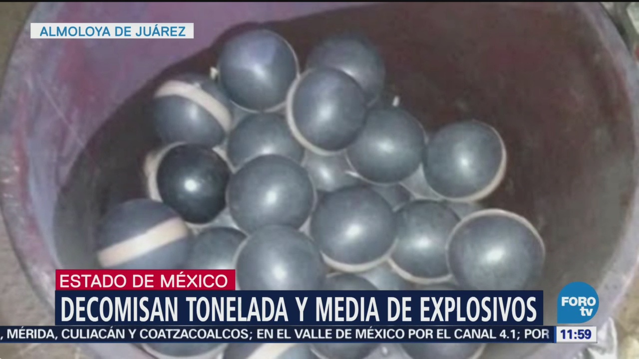 Decomisan 1.5 toneladas de explosivos en Almoloya de Juárez