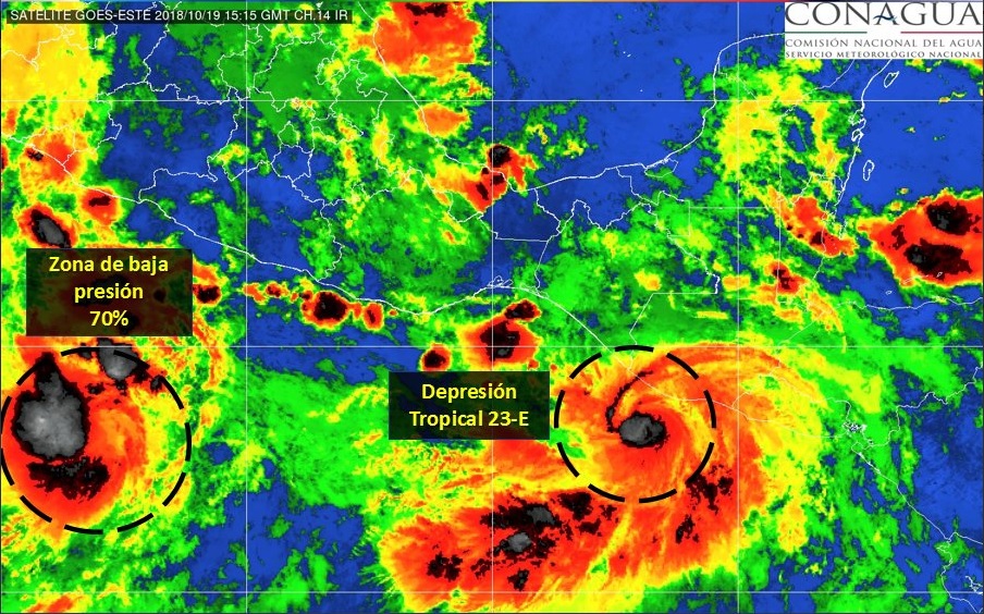 Depresión tropical 23-E provocará lluvia en Chiapas y Oaxaca