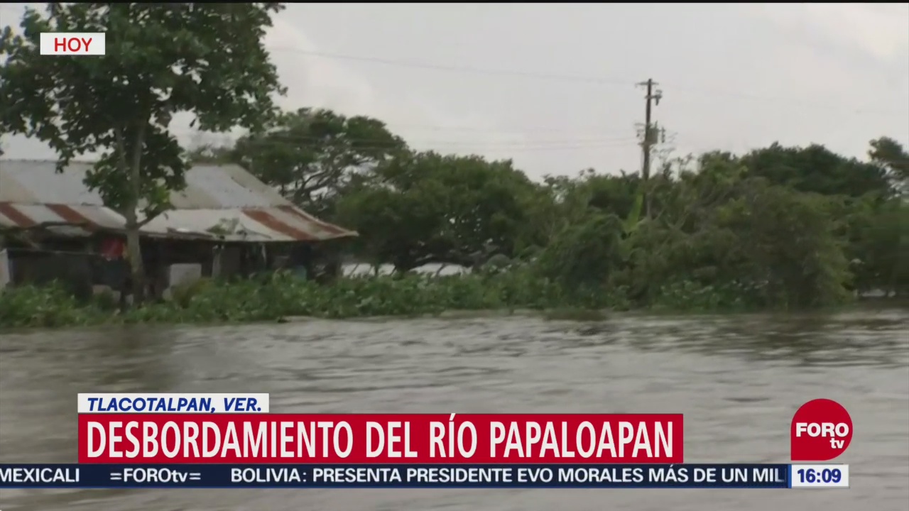 Desborda el río Papaloapan, en Veracruz