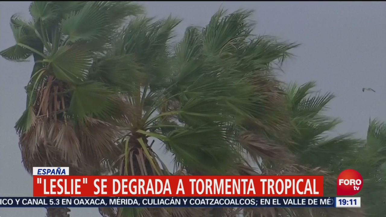 ‘Leslie’ se degrada a tormenta tropical en España