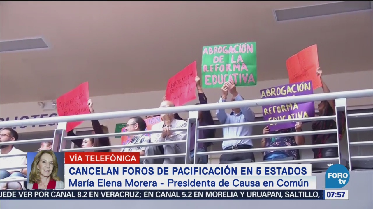 Elena Morera Cancelación de foros de pacificación