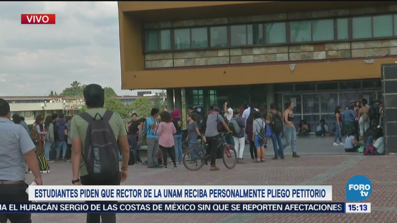 Estudiantes piden que rector UNAM reciba pliego petitorio