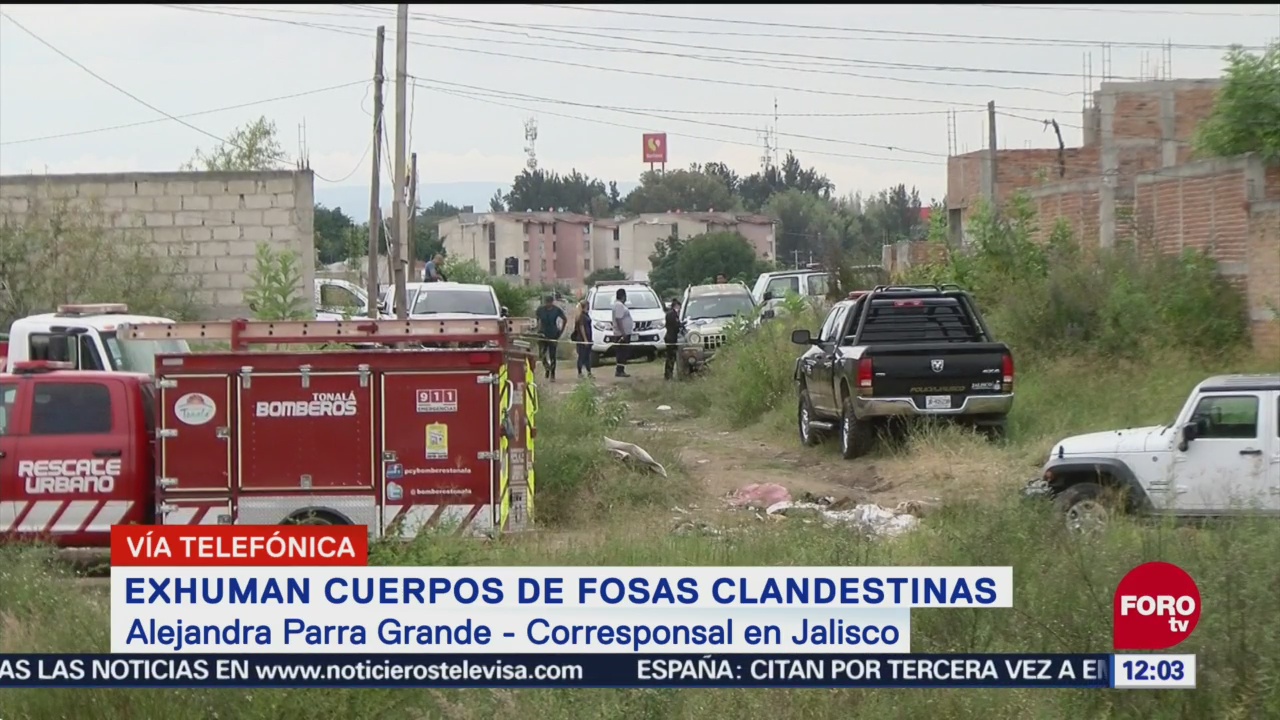 Exhuman 18 cuerpos en fosas clandestinas en Tonalá