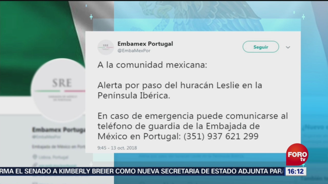 Huracán ‘Leslie’ Tocará Tierra Portugal