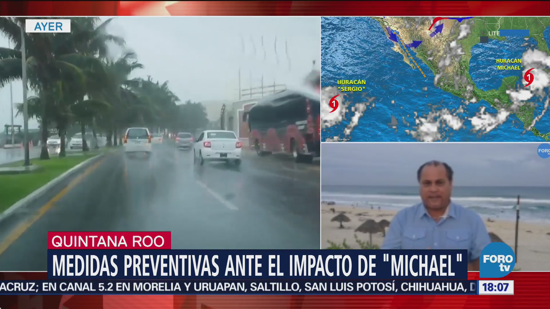 Huracán Michael, en fase de alejamiento de Quintana Roo