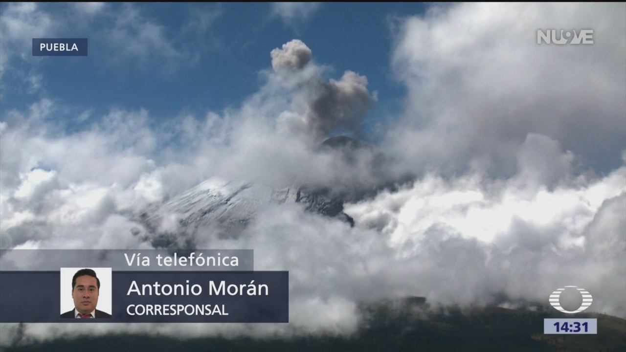 Intensa actividad del volcán Popocatépetl