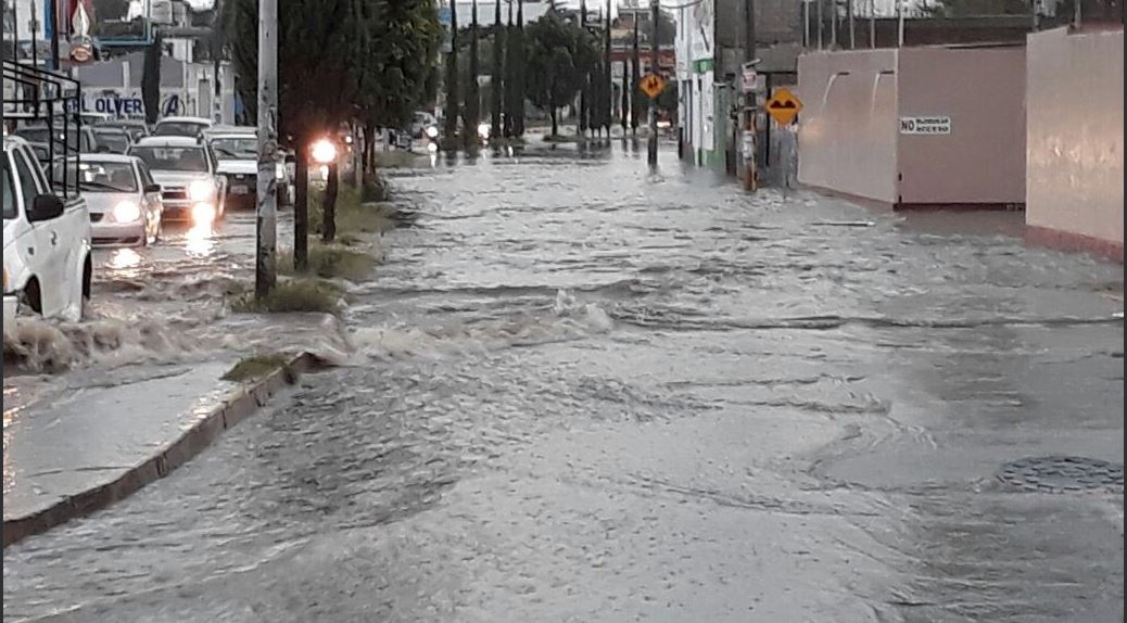 Lluvias provocan inundaciones y caída de árboles en Puebla