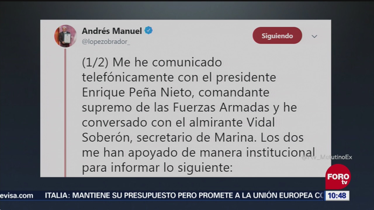 José Rafael Ojeda Durán, nuevo secretario de la Marina, anuncia AMLO