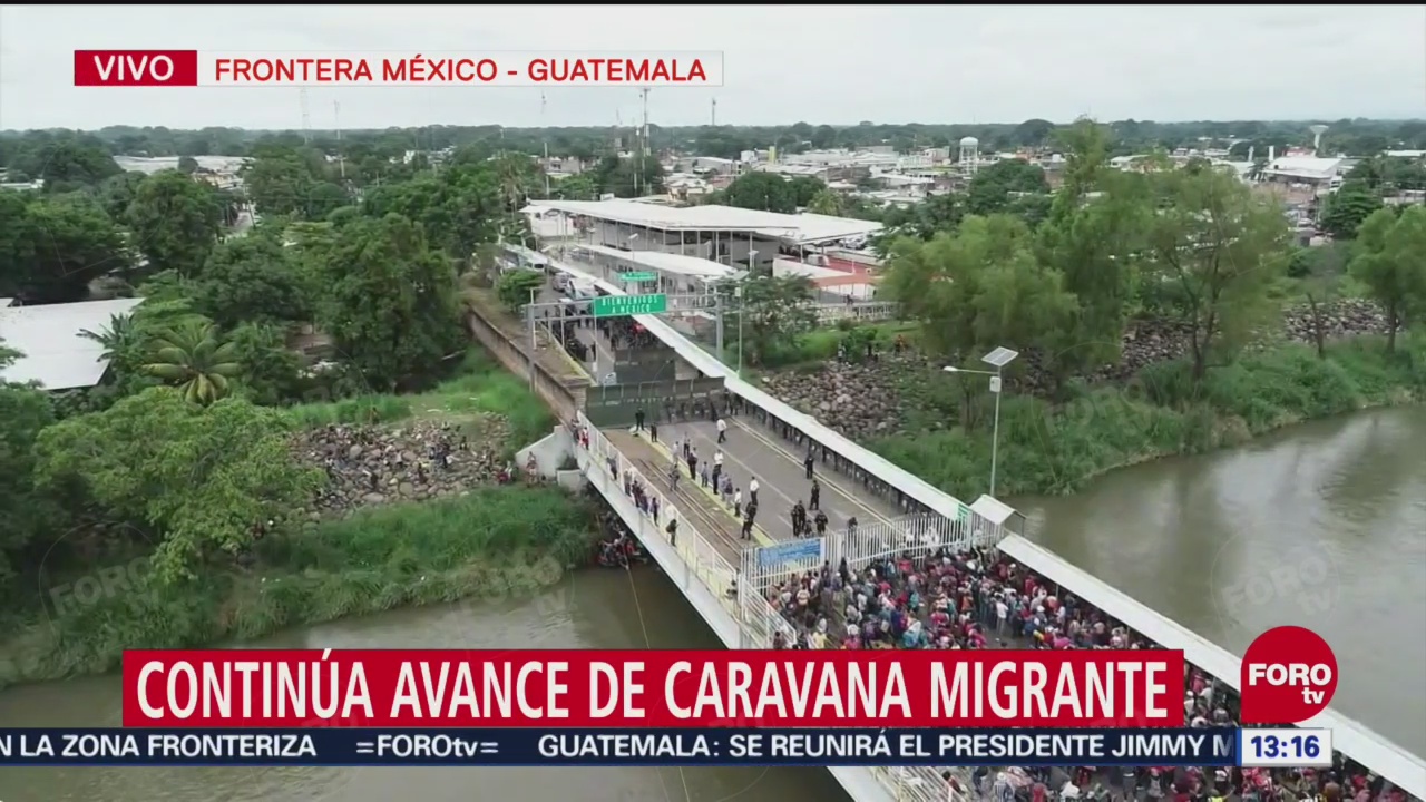 Migrantes Hondureños Intento Entrar México Guatemala