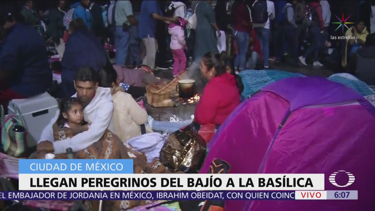 Llegan peregrinos del Bajío a la Basílica de Guadalupe