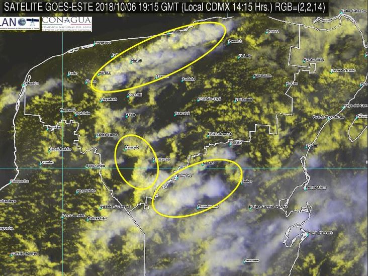 Sistema de baja presión propicia tormentas en Quintana Roo y Yucatán