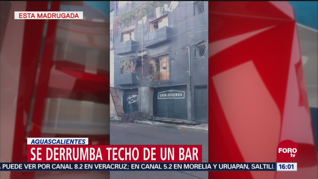Lluvias provocan derrumbe en bar de Aguascalientes