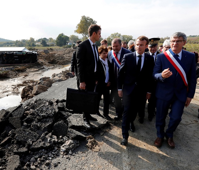 Macron anuncia ayuda damnificados tras inundación en Francia