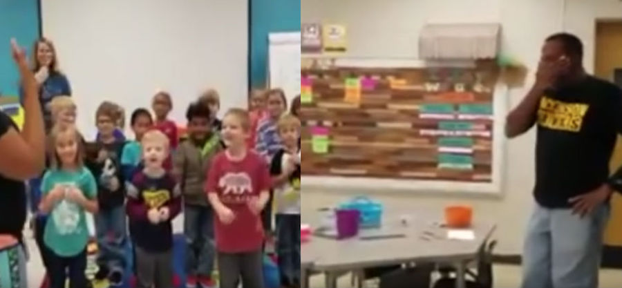 Video Niños sorprenden conserje sordo cumpleaños