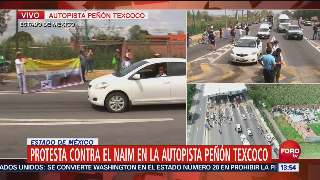 Manifestantes afectan tránsito en la autopista Peñón-Texcoc