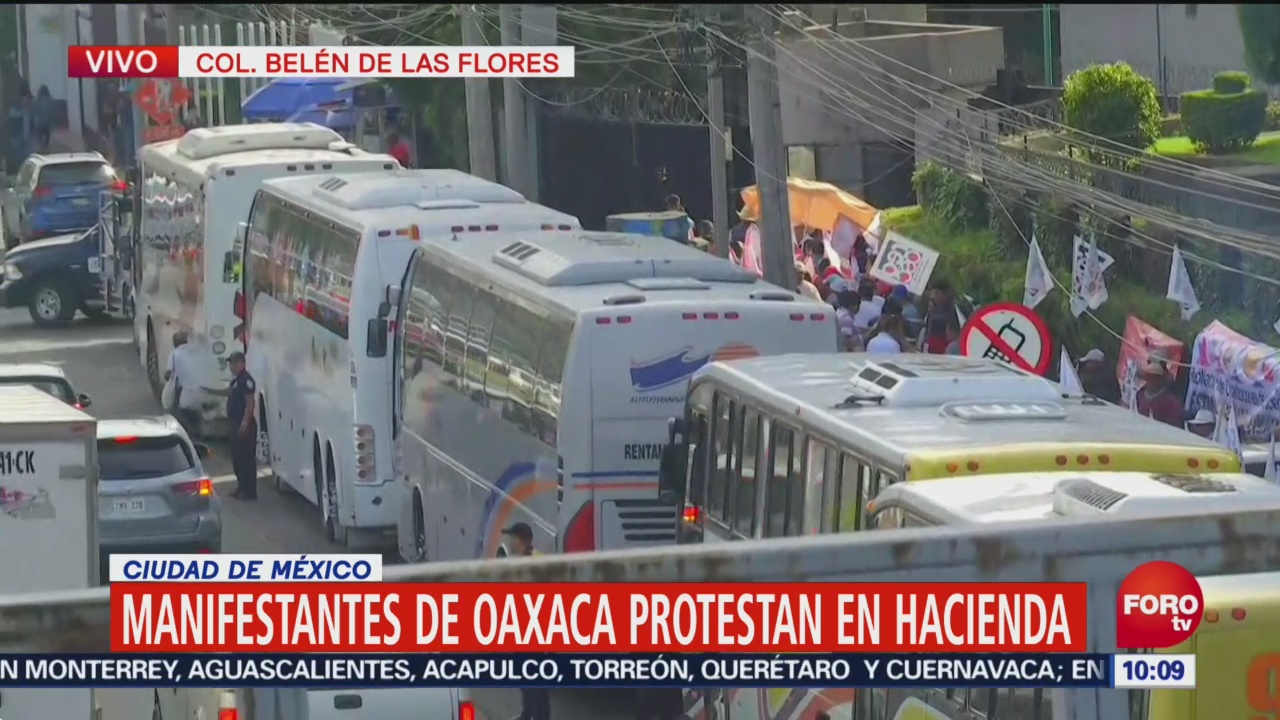 Manifestants de Oaxaca protestan frente a SHCP