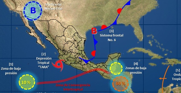 Clima Quintana Roo; zona de baja presión provoca lluvias