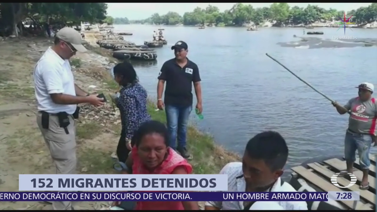 Migración detuvo a 152 migrantes que cruzaron ilegalmente el río Suchiate