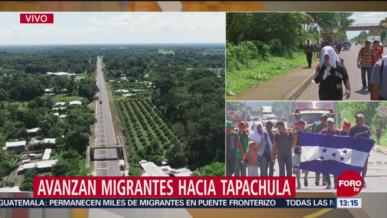 Migrantes Hondureños Avanzan Hacia Tapachula