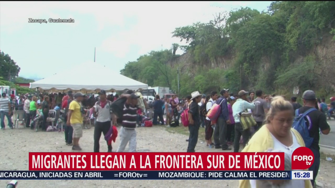 Migrantes llegan a la Frontera Sur de México