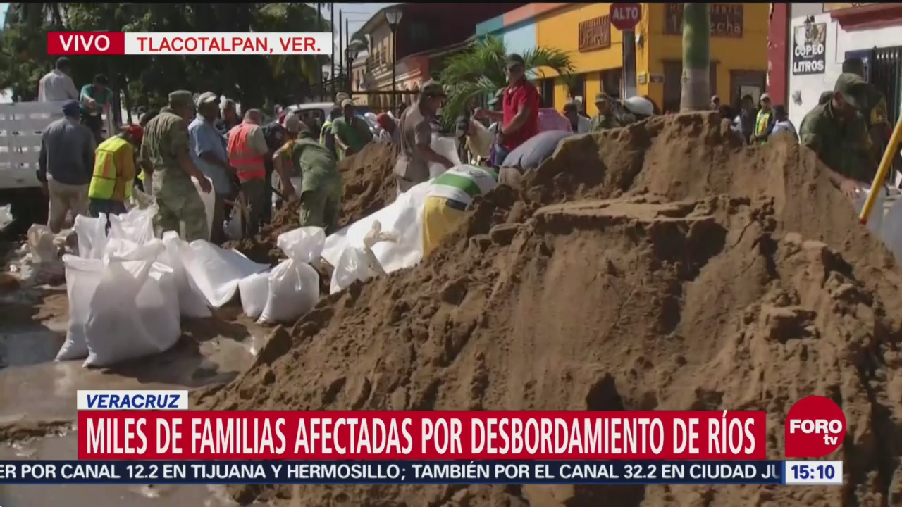 Miles de familias afectada por desbordamiento de ríos en Veracruz