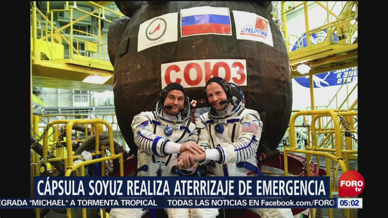 Nave Soyuz MS-10 aterriza de emergencia por falla en motor
