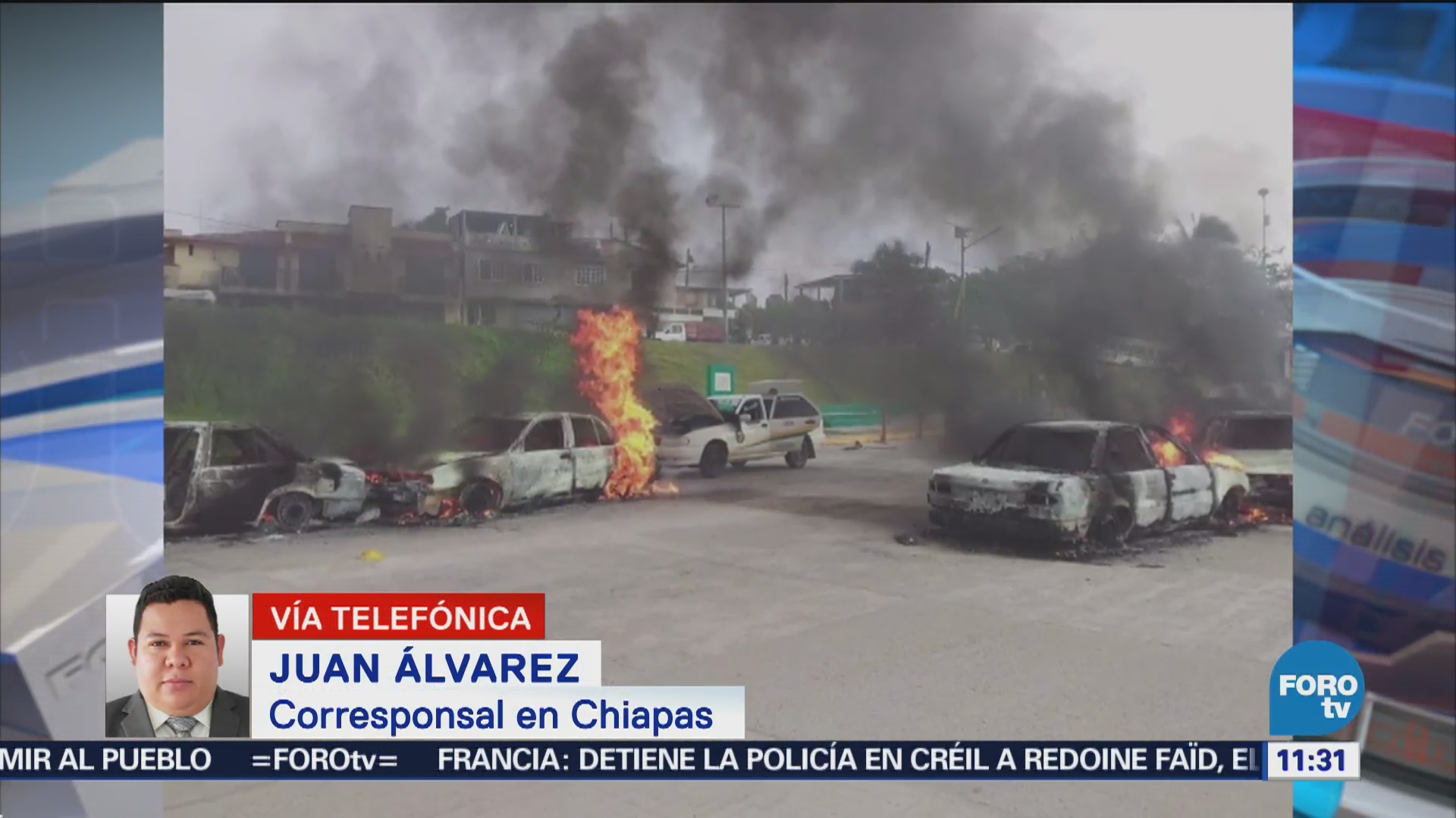 Pelea entre transportistas deja cinco vehículos incendiados en Chiapas