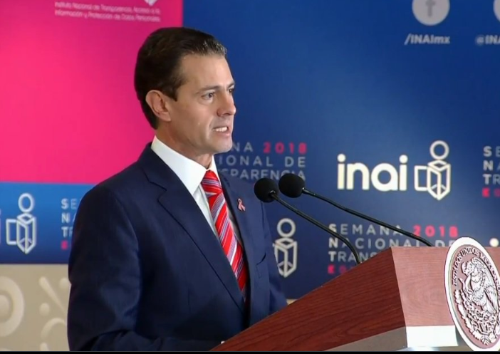 Peña Nieto inaugura la Semana Nacional de la Transparencia