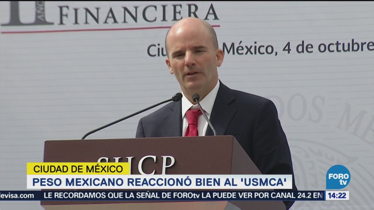 Peso mexicano reaccionó bien al USMCA: González Anaya