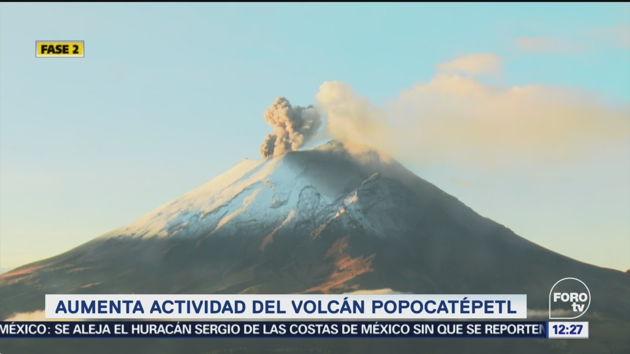 Popocatépetl emite 5 explosiones durante la mañana