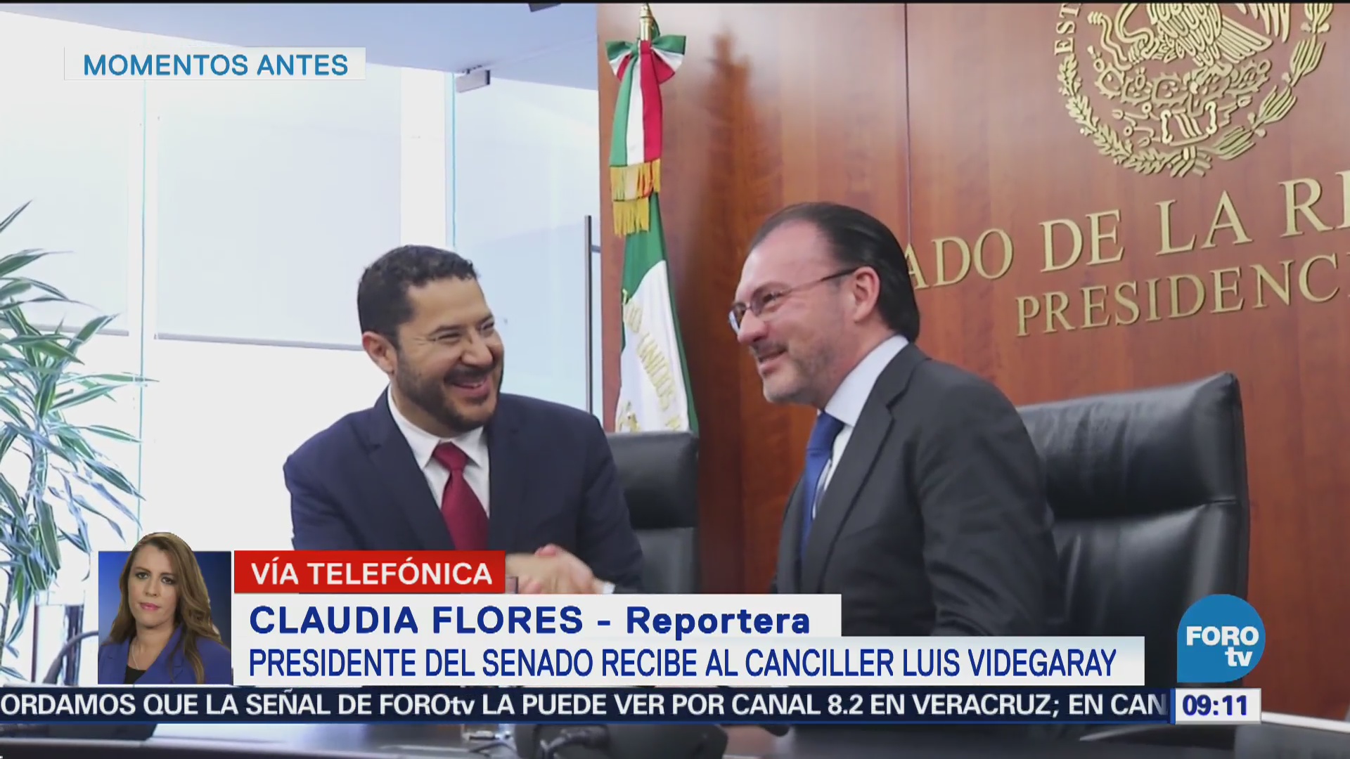 Presidente del Senado recibe al canciller Luis Videgaray
