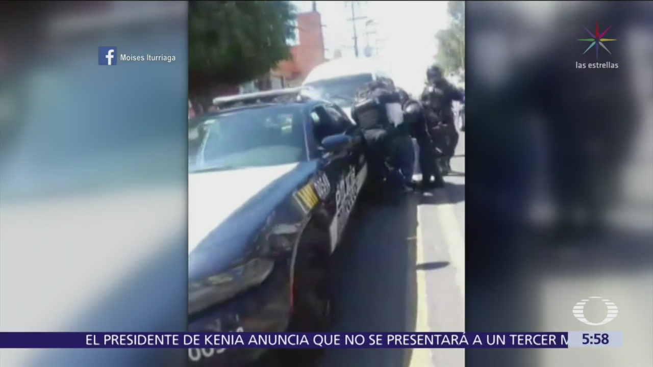 Presuntos policías agreden a chofer de transporte público en Cuernavaca, Morelos