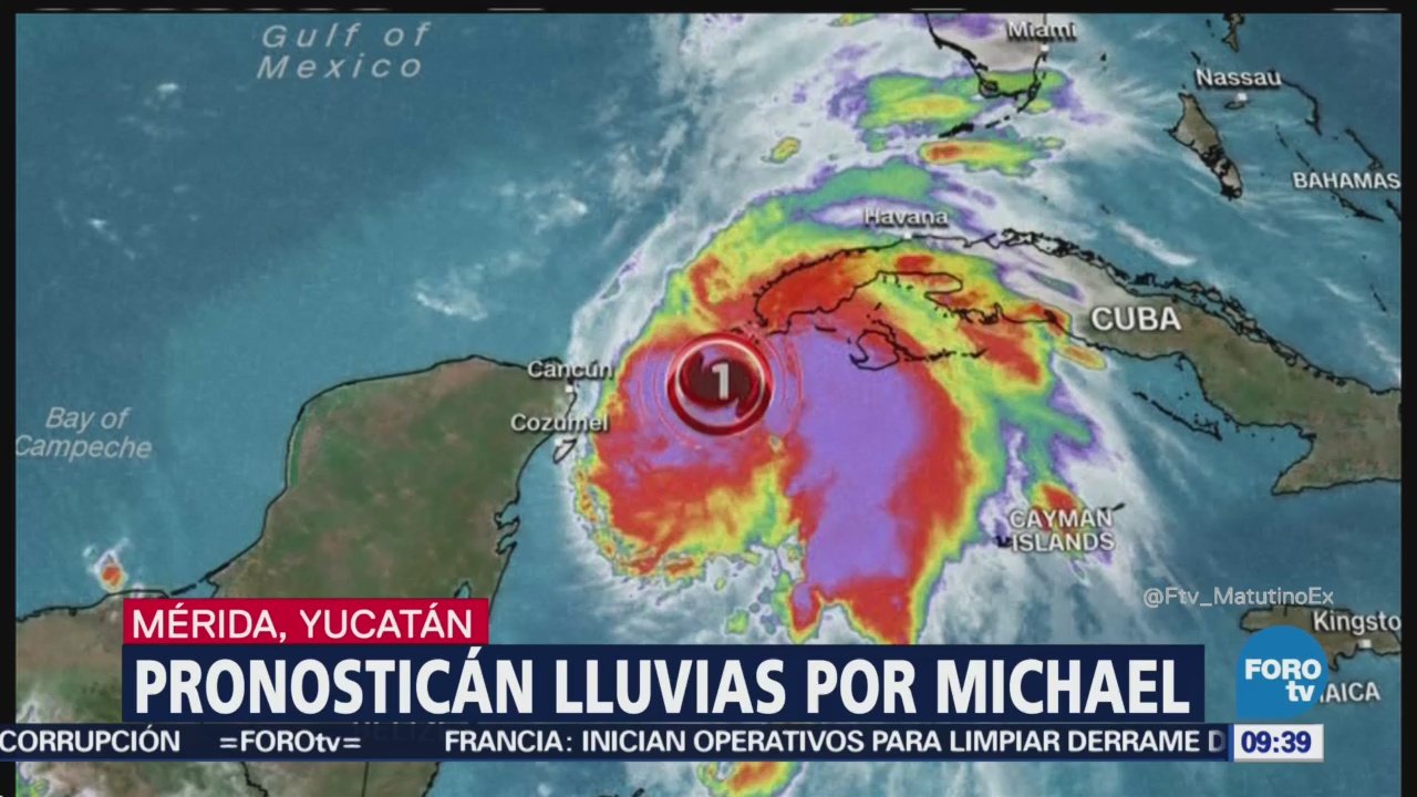 Pronostican lluvias por tormenta Michael en Yucatán