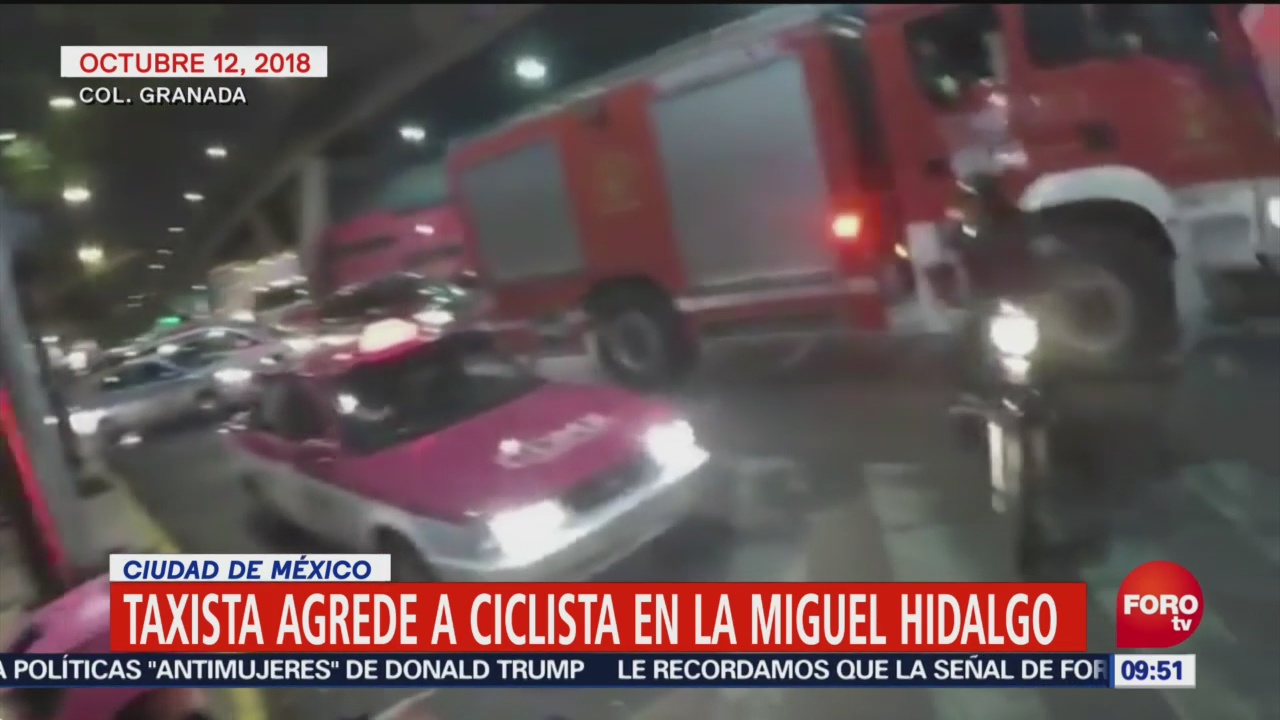 Taxista agrede a ciclista en la Miguel Hidalgo